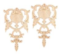 Decorative Corner Onlays 2pcs Wood Appliques for Cabinet Bed Wall