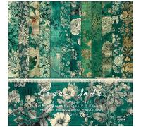 Decorative Craft Paper Scrapbook, Green Floral Scrapbook Paper 6x6 inch Pack of 2 48 Sheets 12 Designs Single Sided DIY