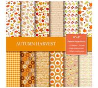 Decorative Craft Paper Scrapbook, Scrapbook Paper 6x6 Inch 36 Sheets 12 Designs 160gsm Single-Sided Multicolor
