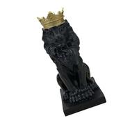 Decorative Crowned Animal Sculpture Resin Table Top Ornament 14.5cm For Living Room Office Or Study Decoration Living Room Accent