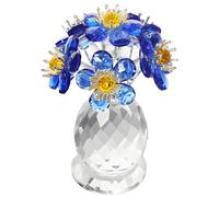 Decorative Crystal Flower Figures, Nature Sculptures, Blue