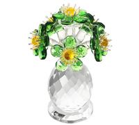 Decorative Crystal Flower Figures, Nature Sculptures, Green