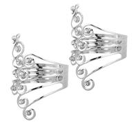 Decorative Curtain Tiebacks Clips 2pcs Metal Silver for Kitchen Patio