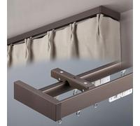Decorative Curtain Track Set, Double Track for Ceiling or Side Mounting, Aluminium Alloy Room Divider with Complete Accessories