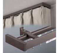Decorative Curtain Track Set, Double Track for Ceiling or Side Mounting, Aluminium Alloy Room Divider with Complete Accessories