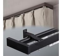 Decorative Curtain Track Set, Double Track for Ceiling or Side Mounting, Aluminium Alloy Room Divider with Complete Accessories