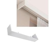 Decorative curtain valance without tracks, robust window strip, white, extra long valance box for single track, 3.7 m / 12.4 ft