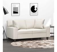 Decorative Cushion Set of 2 Cream 40 x 40 cm Faux Leather with Filling Sofa Cushion Couch Cushion Decoration Cushion for Living Room Sofa Balcony Patio Accent Comfort