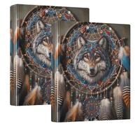 Decorative Cute Binder 1.5 Inch Binders 3 Ring Holds 200 Sheets Durable Basic Binders for School Office Home Boho Dream Catcher, 2 Pack