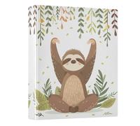 Decorative Cute Binder 1.5 Inch Binders 3 Ring Holds 200 Sheets Versatile Binders for Work School Office Cute Funny Sloth White, 1 Pack