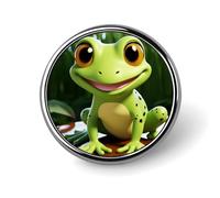 Decorative Cute Frog Brooch Pin Fashion Lapel Pins for Women Men Lapel Badge Funny Brooches for Suits Clothing Jackets Hats Backpacks Purses Bag Accessories-Round
