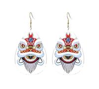 Decorative Dangle Earring Asia Dance Lion Head Drop Earrings Lightweight Women Earring for Decorations Girl Mother’s Day