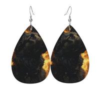 Decorative Dangle Earring Shepherds Dog Art Teardrop Leather Earrings Novelty Women Earring for Mother’s Day Party Ladies
