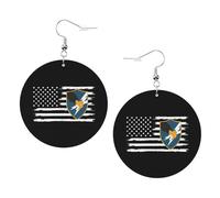 Decorative Dangle Earring Us Army Security Agency USA American Flag Leather Dangle Drop Earrings Novelty Earring For Women for Mother’s Day Party Ladies