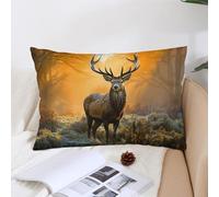 Decorative Deer in The Grass Lumbar Throw Pillow Covers 12 "x20 " with Hidden Zipper Outdoor Couch Pillow Cases for Sofa Bed Living Room Garden Plush Pillowcase Farmhouse Cushion Case Home Decor