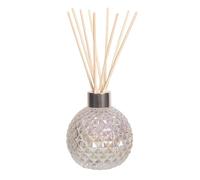 Decorative Diffuser Bottle & Reeds Set - Clear Pearl Colour Glass, 50 Ratan Reeds - Elegant Home Decor Accessories for Stylish Home