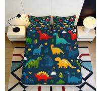 Decorative Dinosaur Fitted Sheet 3D Printed Microfiber Soft Touch, Bed Cover for Bedroom Guest Room, Wrinkle Resistant, Apartment Bedding, Easy Care, 100%-120% Character 90x200x25cm
