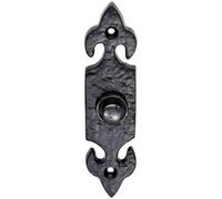 Decorative Door Bell Cover Black Antique 120 x 30mm Traditional Hammered