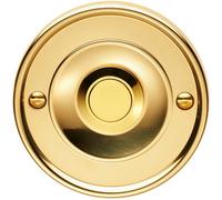 Decorative Door Bell Cover Polished Brass 65 x 7mm Round Sleek Button Plate