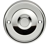 Decorative Door Bell Cover Polished Chrome 65 X 7mm Round Sleek Button Plate