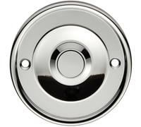 Loops Decorative Door Bell Cover - Polished Chrome - 65 x 7mm Round Sleek Button Plate | Metal Door Bell Cap - External Bell Push Buzzer Cover - Cover Plate Only Door Bell Not Included