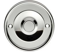Decorative Door Bell Cover Polished Chrome 65 x 7mm Round Sleek Button Plate Loops Multi One Size
