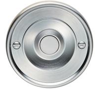 Decorative Door Bell Cover Satin Chrome 65 x 7mm Round Sleek Button Plate