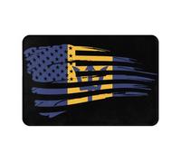 Decorative Door Mats America Flag and Barbados Flag, Bathroom Mat, Home, Patio, Office, Dirt Trapper Entrance Carpet 40X60cm