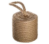 Decorative Door Stop - 3.5 lb Weighted Doorstop, Nautical Style Door Holder, 6-inch Cylinder, Cute Interior Decor (Jute Rope (Natural))