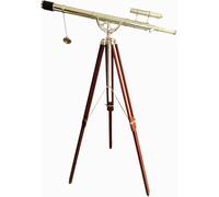 Decorative Double Barrel Nautical Harbor Master Shiny Brass Finish Maritime Vintage Pirates Spyglasses Tripod Telescope Home Office Decor Navigational Instrument.