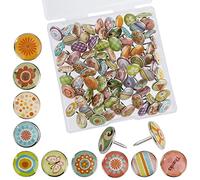 Decorative Drawing Pins Fashion Push Pins Metal Thumb Tacks for Bulletin Cork Board Photos Wall Maps Random Patterns 80pcs