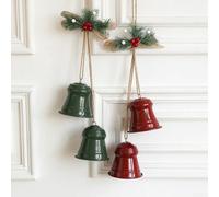 Decorative Dual Bell Wind Chime Crafted from Iron for Tree Use, Adds Soft Chiming Sounds and Seasonal Atmosphere to Decorations (Green)