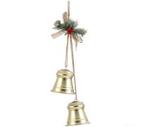 Decorative Dual Bell Wind Chime Crafted from Iron for Tree Use, Adds Soft Chiming Sounds and Seasonal Atmosphere to Decorations (Gold)