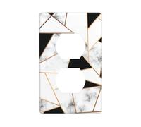 Decorative Duplex Outlet Wall Plate, Black White Marble Texture, 1 Gang Duplex Light Switch Cover Plate, Double Outlet Wall Plate, Heat-Resistant Double Toggle Switch Cover for Bathroom Bedroom Decor