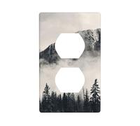 Decorative Duplex Outlet Wall Plate, Canadian Mountain Cliff, 1 Gang Duplex Light Switch Cover Plate, Double Outlet Wall Plate, Heat-Resistant Double Toggle Switch Cover for Bathroom Bedroom Decor
