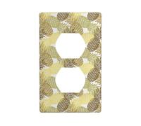 Decorative Duplex Outlet Wall Plate, Exotic Tropical Pineapples, 1 Gang Duplex Light Switch Cover Plate, Double Outlet Wall Plate, Heat-Resistant Double Toggle Switch Cover for Bathroom Bedroom Decor