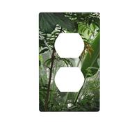 Decorative Duplex Outlet Wall Plate, Tropical Rainforest Scene, 1 Gang Duplex Light Switch Cover Plate, Double Outlet Wall Plate, Heat-Resistant Double Toggle Switch Cover for Bathroom Bedroom Decor