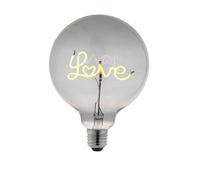 Decorative E27 LED Filament Bulb - LOVE Upwards Facing Lamp - Smoke Tinted Glass Loops Clear One Size