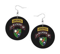 Decorative Earring 1st-Battalion-75th-Regiment-With- Leather Dangle Drop Earrings Novelty Women Earring for Ladies Party Mother’s Day