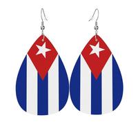 Decorative Earring Cuba Teardrop Leather Earrings Vintage Leather Dangle Drop Earrings For Decorations Anniversary Ladies