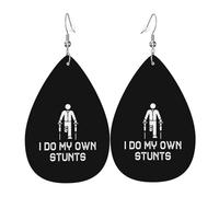 Decorative Earring I Do My Own Stu Drop Leather Earrings Novelty Women Earring for Anniversary Mother’s Day Party