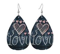 Decorative Earring I Love You Words With Hearts Print Drop Earrings Novelty Dangle Earring for Anniversary Ladies Decorations