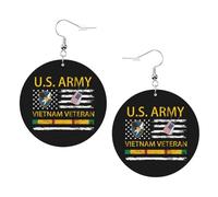 Decorative Earring US Army Security Agency Vietnam Veteran Leather Dangle Drop Earrings Lightweight Women Earring for Party Girl Mother’s Day