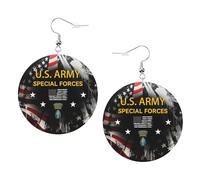 Decorative Earring US Army Special Forces Drop Leather Earrings Fashion Dangle Earring for Ladies Party Mother’s Day
