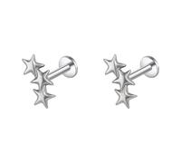 Decorative Earrings G23 | Metal Marking Flat Back Profile 1.2 X 8 Mm Pair Everyday Piercing Jewelry Set Accent