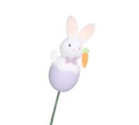 Decorative Easter Bunny Eggs on Functional Egg Stick, Gathering Decoration and Flower Celebration Accessories