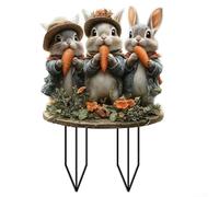 Decorative Easter Garden Stakes for Courtyards and Walkways Featuring Playful Bunny and Egg Motifs to Brighten Outdoor Celebrations (OH834)
