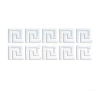 Decorative Edge Strip Stickers 10PCS Mirror Effect Acrylic Decals for Home and Office Use (Silver)