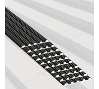 Decorative Edging Stair Nosing Aluminum, Laminate Flooring Edge Trim for Bridging Floor Gaps, Anti-Slip Treads Staircase Edge Protector for Homes/Scholls/Apartments(10 PCS,L 100cm x W 50mm)