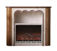 Decorative Electric Fireplace with Mantel & Open Shelf No Heat LED Flame Effect Distressed Wood Fireplace Surround